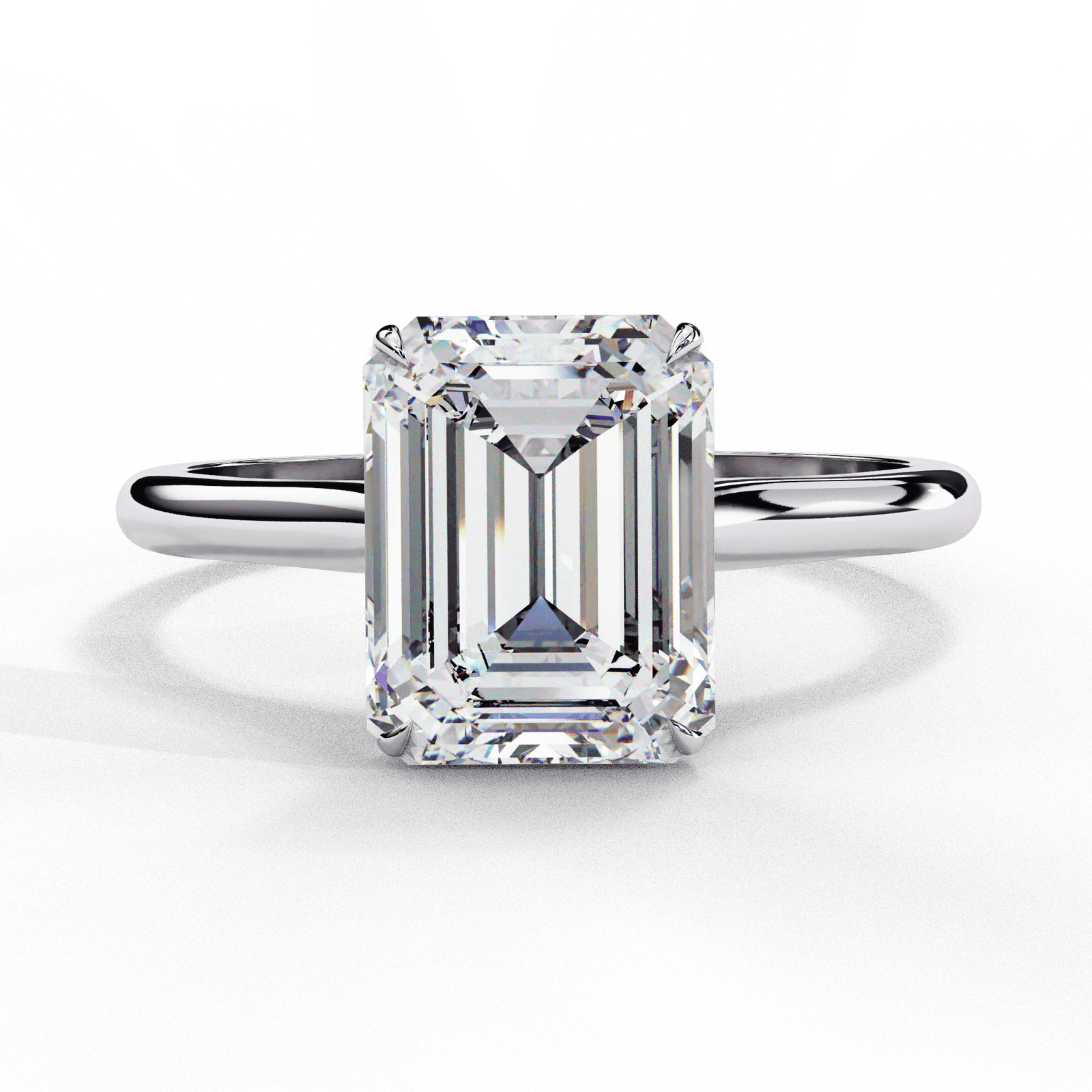 Emerald Cut Solitaire Diamond Engagement Ring